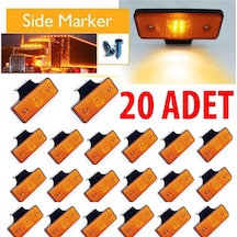 Side Marker Kamyon Tır Dorse Led Yan Lamba 20 Adet Sarı 24 V...