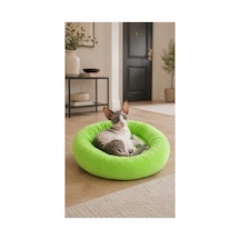 Peluş Ponçik Wellsoft Rahat Yumuşak Kaydırmaz Taban %100 Boncuk Elyaf Kedi Ve Köpek Yatağı Ve Minderi Yeşil 1607667724