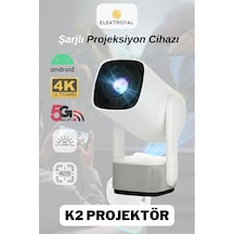K2 Şarjlı Projeksiyon Cihazı Android Bluetooth Ev Sineması Projektör-130968