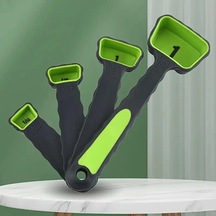 Honeybeeshop Mavi Ölçekli Plastik Katlanır Ölçü Kaşığı Ve Bardak Seti Pişirme Aletleri Mavi