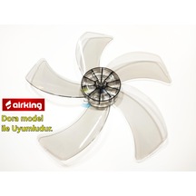 Airking Dora Modele Uyumlu Vantilatör Pervanesi 16inç 5 Kanat 38cm Füme Renk Pls