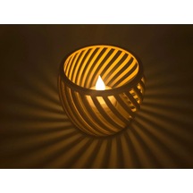 Ahşap Renk Led Mumluk Led Düğün İçin Dekorasyon, Modern Konsol Dekorasyonu ŞEFFAF