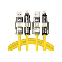 Userfriendly11 2 Adet Sarı 240w 4ü 1 Arada Hızlı Şarj Kablosu 1m İphone Uyumlu İpad Galaxy Macbook İçin