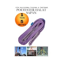 1 Ton 5 Metre Kahve Polyester Sapan - Yüksek Mukavemetli Yük Kaldırma Ve Taşıma Spanzeti - Endüstriyel Sınıf, Güvenli Bağlama Ve Sabitleme Halatı Ağır Yük Taşıma, İndirme ,sabitleme Halatı