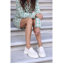 Martina Nude Hakiki Deri Kadın Loafer Ten