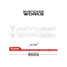 Yamaha Mt-25 Uyumlu Yazı Sticker Yüksek Kalite Özel Kesim Folyo 2'li Set Beyaz