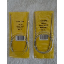 Çelik Telli Misinalı Şiş 100 Cm 2,5 No 3 No 1 Er Adet