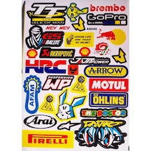 Araba, Motosiklet, Bisiklet, Kask Sponsor Sticker Seti, Çıkartma Etiketi A8040 Model Siyah