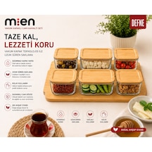 Mien Bambu Kapaklı Cam Kahvaltı Seti Şeffaf