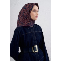 Armine Sura İpek Eşarp Lacivert - Bordo