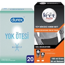Durex Yok Ötesi Slim Fit İnce Prezervatif 20'li + Veet Men Özel Balsam 50 ML