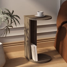 İnarch Dizayn Drop Modern Tasarım Yan Sehpa Kompakt Ve Ergonomik Yan Masa Antik Ceviz Açık Ceviz