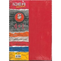 Çınar 4+1 17x 24 Ayraçlı Defter PP Kapak Kırmızı
