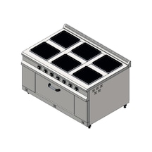 Karacasan Endüstriyel 120 Cm 700 Seri 6 Gözlü Elektrikli Kuzineli Ocak