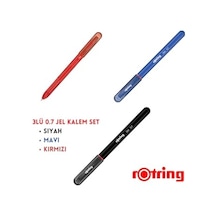 Jel Kalem 0.7 Mm, 3 Renk Set, Siyah Mavi Kırmızı 165-Koyu Yeşil