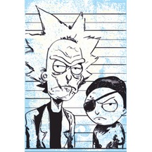 free rick ve morty retro ahşap poster