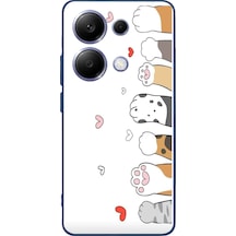 Poco X7 Pro Uyumlu Kedi Harekatı Patileri Baskılı Silikon Kılıf Renkli