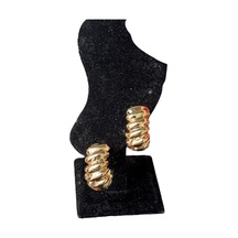 Gold Burgulu Halka Çelik Küpe Sarı