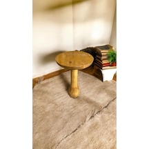 Simillo Wooden Ahşap Konik Model Tekli Mantar Yan Sehpa Modern Koyu Ceviz Renkli Fisko Kod:trd10695 Kahverengi