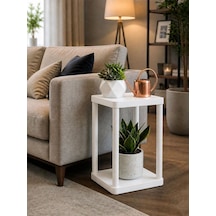 Sakura 2 Katlı Çiçeklik Saksılık Beyaz