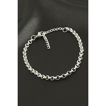 Ters - 763 - Düz Zincir Çelik Bileklik - Nazblsmm - Gümüş Rengi