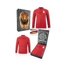 Galatasaray Orijinal Lisanslı A Takım Tam Fermuarlı Antrenman Üst Kırmızı Sweat + Silikon Bileklik Set Hediyelik Ahşap Kutulu Kırmızı - Siyah - Beyaz