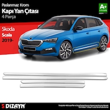 S-dizayn Skoda Scala Krom Kapı Yan Çıtası 4 Prç 2019 Üzeri N11.264