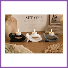 Bezos 3d Baskı 3lü Balık Figürlü Dekoratif Mumluk Seti - Tealight Mumluk, Modern Ev Ve Ofis Dekoru Bzoshb