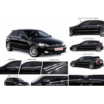 Chevrolet Lacetti HB 2000 Model ve Üzeri 4 Parça Krom Cam Alt Çıtası Takımı Paslanmaz Çelik