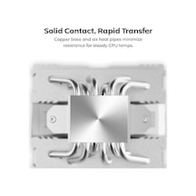 Nx600 6 Isı Borulu Ve Premium Üst Kapaklı Çift Kule Cpu Hava Soğutucu 28mm E28 Pwm Premium Fan Lehimli Bakır Taban Üstün Isı Dağılımı Tüm Intel Ve Amd Soket Desteği Beyaz