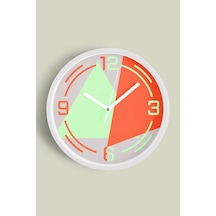 Soyut - Bohem - Geometrik Temalı Modern Duvar Saati - 35cm - Önü Camlı Beyaz Kasa - Sessiz Mekanizma-jh0516 Beyaz