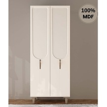 Açelya 2 Kapak Mdf Ayaklı Tasarım Gardırop Aytaşı