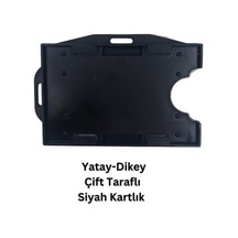 Siyah Yatay Dikey Çift Taraflı Kart Koruyucu