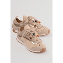 Mubiano Kadın Sneaker Düz Taban Boncuk Detaylı Streç Spor Ayakkabı Brisa Bej Bej Mubiano Kadın Sneaker Düz Taban Boncuk Detaylı Streç Spor Ayakkabı Brisa Bej Bej