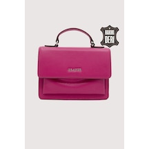 Hakiki Deri Kadın El Çantası Fuşya Smr9022 Fuşya