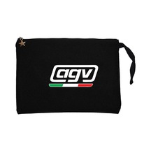 Agv İtalya Logo Siyah Clutch Astarlı Cüzdan / El Çantası