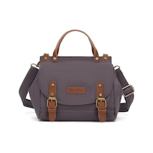 Kanvas Kumaş Kadın Çantası Elden Tutmalı Smart Bags 1327 Koyu Kahverengi