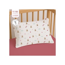 %100 Pamuklu Fermuarlı Bebek Yastık Kılıfı 35x45 2 Adet