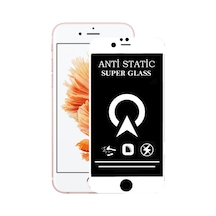 Apple Uyumlu   iPhone 6s Tam Kaplayan Anti Statik Dayanıklı Süper Cam Ekran Koruyucu - Beyaz