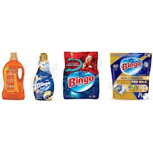 Bingo Giysi Şampuanı 4l + Soft Yumuşatıcı 1440 Ml + Renkliler 4kg + Pro Tablet 60'lı 4'lü Set Diğer