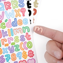 Renkli Alfabe Ve Rakamlar Yapışkanlı Sticker - Kendinden Yapışkanlı Dekoratif Defter Etiketi Çok Renkli