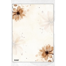 A5 Çiçek Bloknot Çizgisiz Defter - 50 Yaprak - Memopad - Notepad - Not Defteri - Not Kağıdı - 1673 Çok Renkli