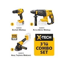 Sgs SGS5532 20 Volt 4 Amper Akülü Vidalama Matkap + SGS5521 Kırıcı Delici + SGS5510  Avuç Taşlama Combo Set 3 Parça