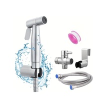 Honeybeeshop Ev Banyo Temizliği Kişisel Hijyen Çamaşır Kadın Bebek Evcil Hayvan Duşu İçin Gümüş Paslanmaz Çelik Tuvalet Sprey Tabancası Seti Gümüş