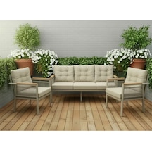 Opal 3+1+1 Cappuccino Metal Gövde Balkon-bahçe-kafe,çay Seti,koltuk Takımı,oturma Grubu,ofis Koltu Çok Renkli