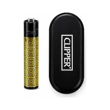 Clipper Desenli Metal Gaz Dolumlu Çakmak Özel Kutulu Premium Model Çok Renkli
