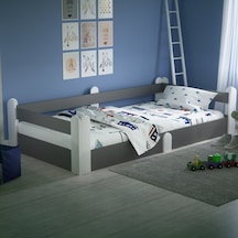 Tuliplifeyapımarket Tuliplife Montessori Karyola Beyaz-Antrasit Çocuk Yatağı -302 Antrasit - Beyaz