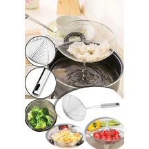 Paslanmaz Çelik Saplı Süzgeç Kevgir 30CM