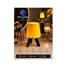 Modern Led Masa Lambası Dekoratif Gece Abajuru Sarı