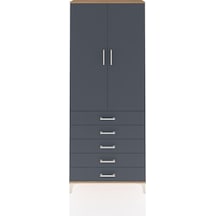 Arges Dolap 2 Raflı 5 Çekmeceli Tek Askılı 88x30x221 Çam-antr... Çam